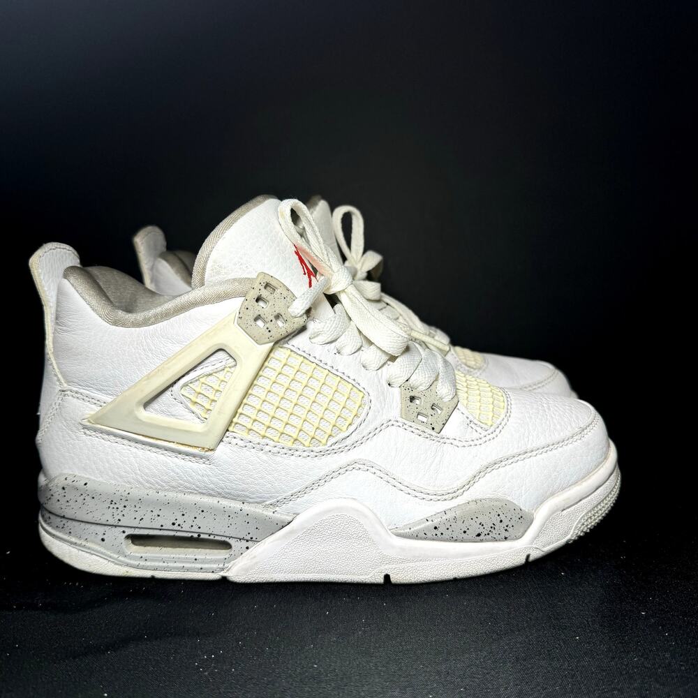 Size 4.5 - Nike Air Jordan 4 Retro GS White Oreo Men's Shoes
